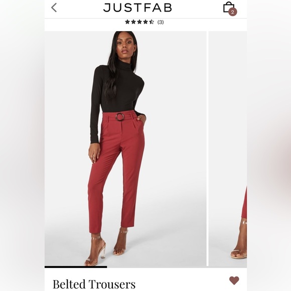 JUSTFAB “OxBlood” Belted Trousers - Picture 5 of 5